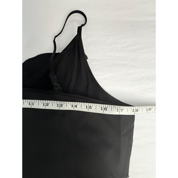 NWT The Kooples Black Long Ruffle Slip Dress Asymmetrical Hem‎ Size US 8 - Picture 6 of 13